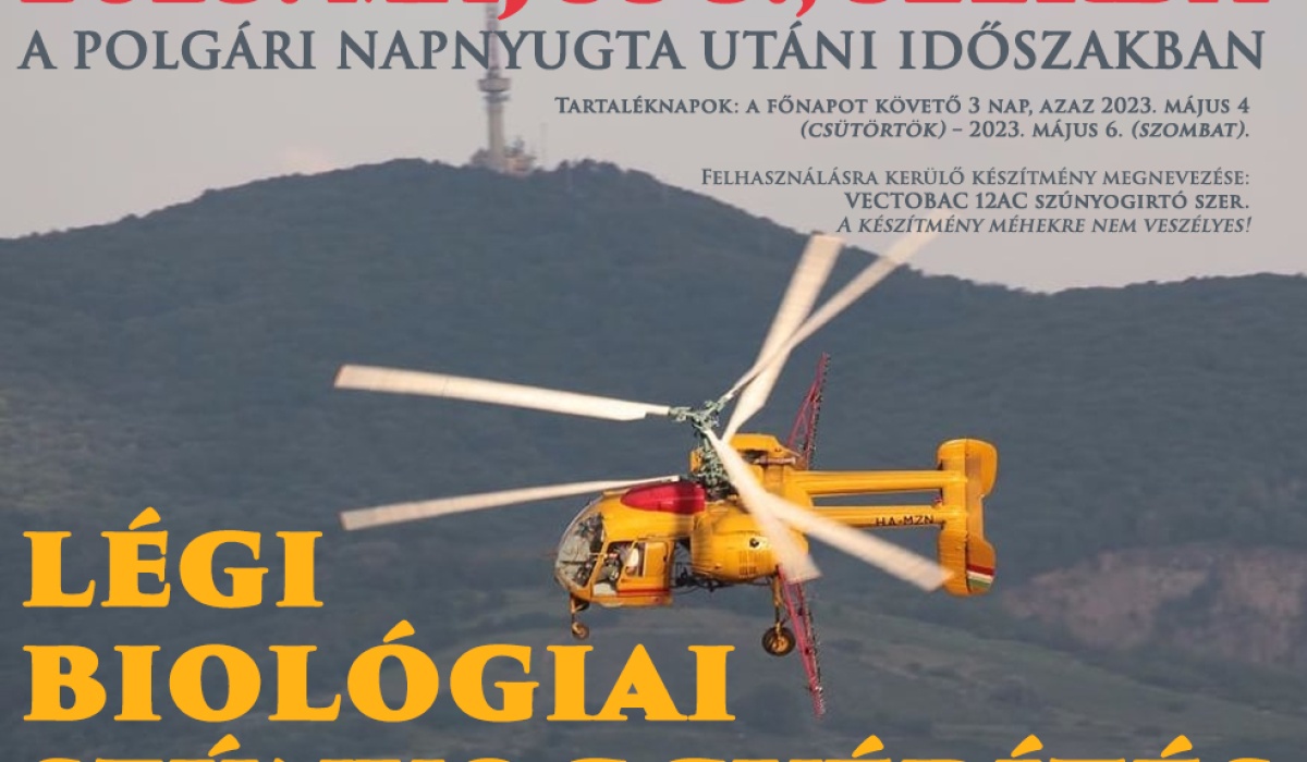 Értesítés légi szúnyoggyérítésről